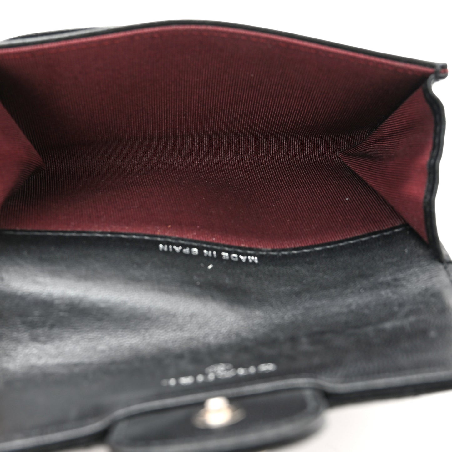 Lambskin Quilted Flap Card Holder Wallet Black