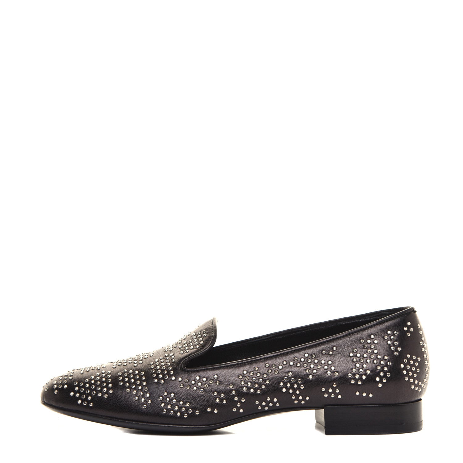 Saint Laurent Nappa Embroidered Baby Cat Smoking Slipper Flat Loafers 35 Black 1 of 9
