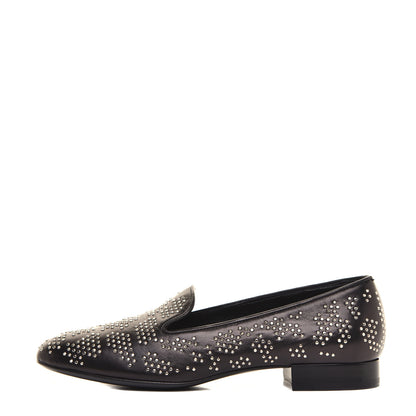 Saint Laurent Nappa Embroidered Baby Cat Smoking Slipper Flat Loafers 35 Black 1 of 9