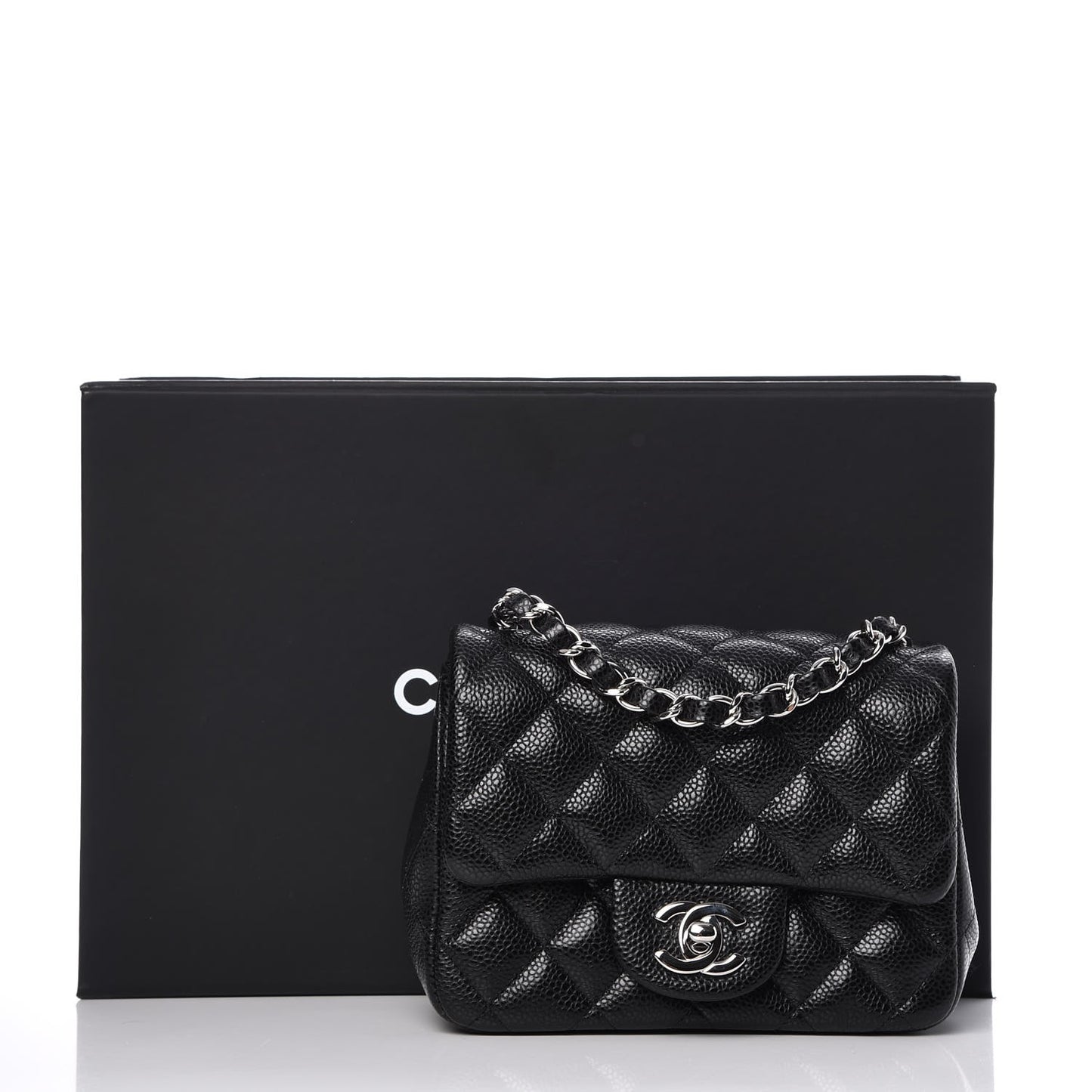 Caviar Quilted Mini Square Flap Black