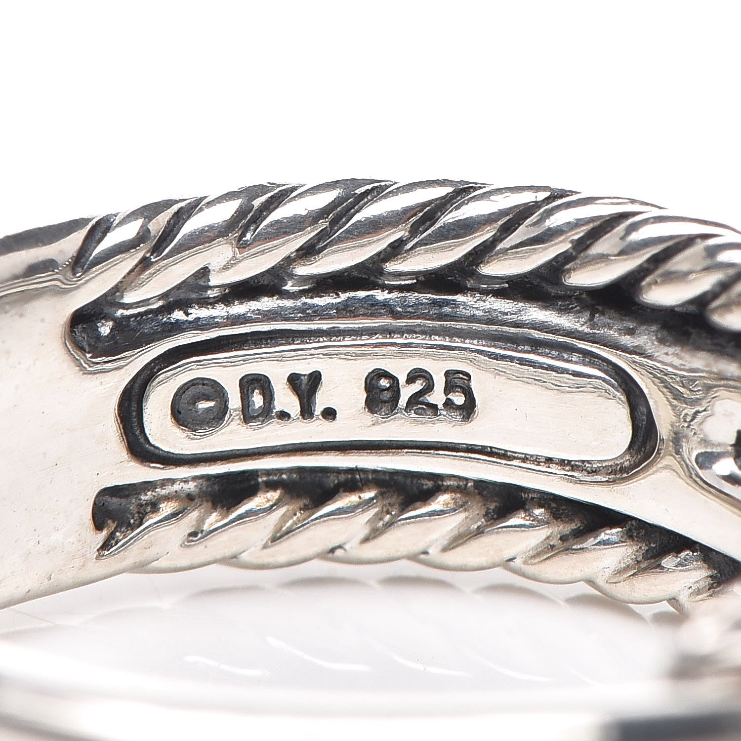 David Yurman Sterling Silver Diamond X Crossover Ring 49 4.75 5 of 5