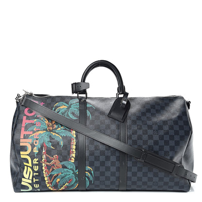 Louis Vuitton Damier Cobalt Jungle Keepall Bandouliere 55 1 of 15