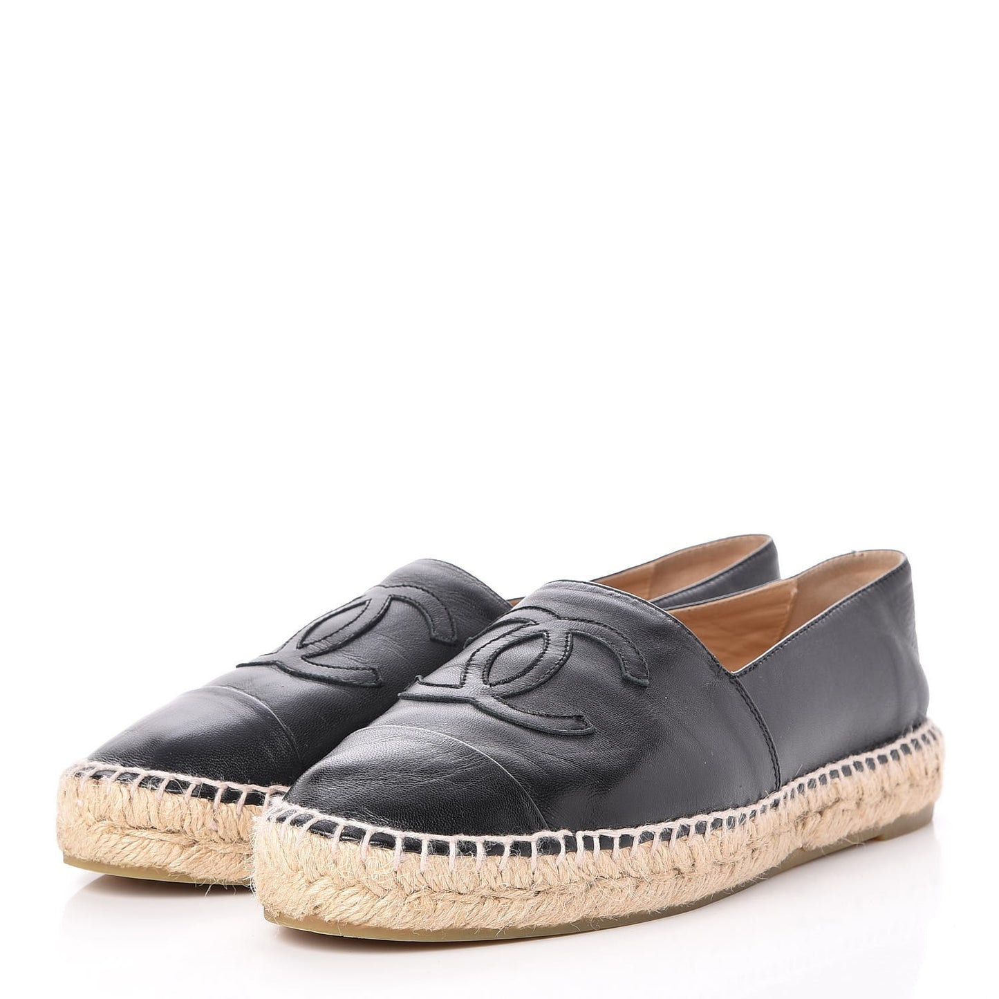 Lambskin CC Espadrilles 39 Black