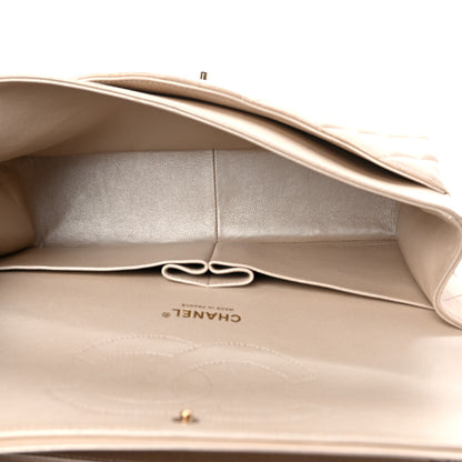 Chanel Metallic Lambskin Quilted Jumbo Double Flap Pale Gold 5 of 14