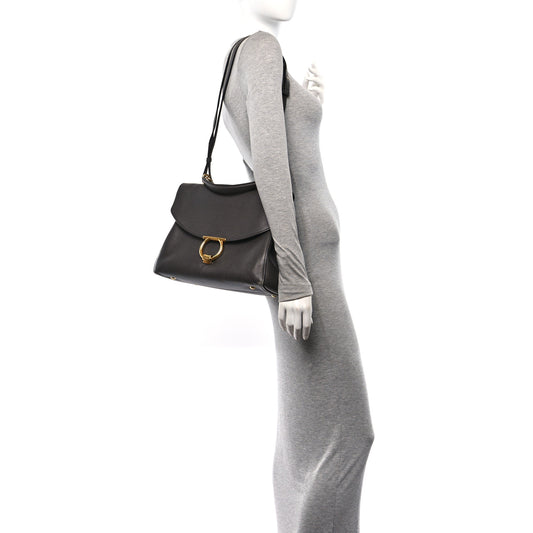 Calfskin Medium Margot Top Handle Satchel Flannel