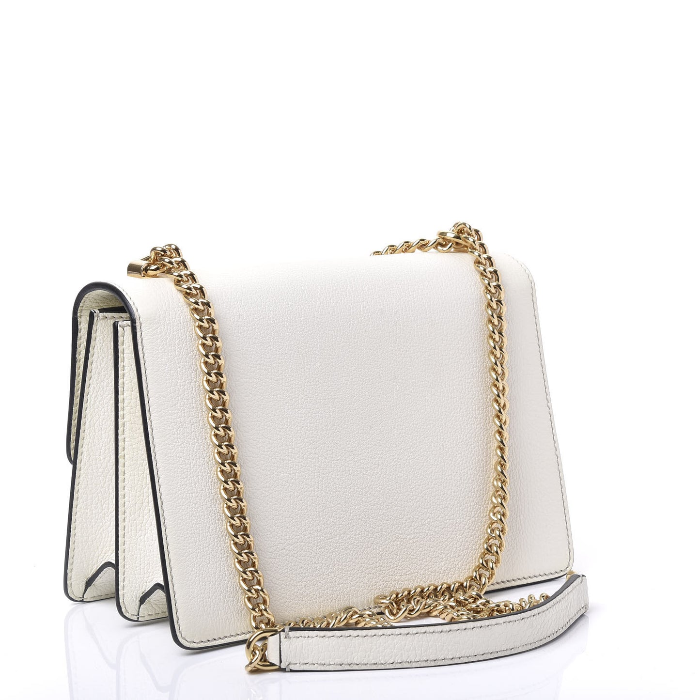 Grained Calfskin Rosalia Shoulder Bag White