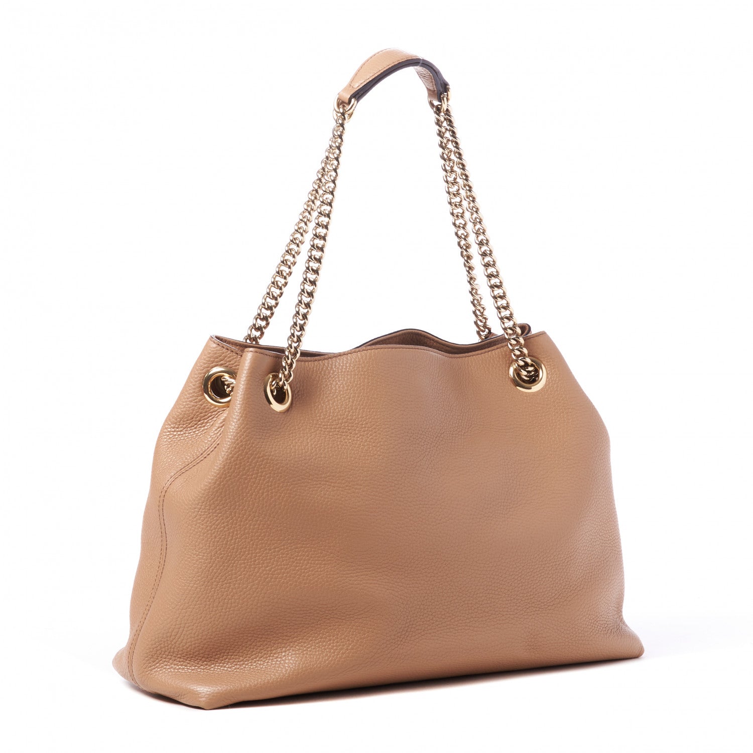 Gucci Pebbled Calfskin Medium Soho Chain Shoulder Bag Rose Beige 2 of 10