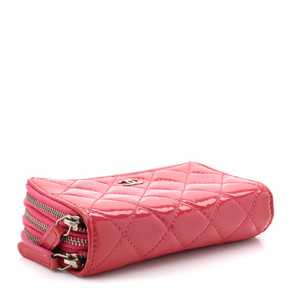 Chanel Patent Calfskin Quilted Zip Around Phone Holder Fuchsia 4 of 16