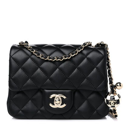 Chanel Lambskin Quilted Enamel Mini Pearl Crush Flap Black 1 of 10