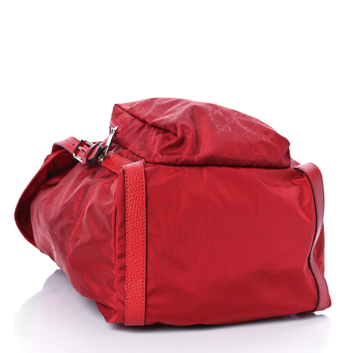 Nylon Monogram Dollar Calfskin Medium Light Double Buckle Backpack Vibrant Red