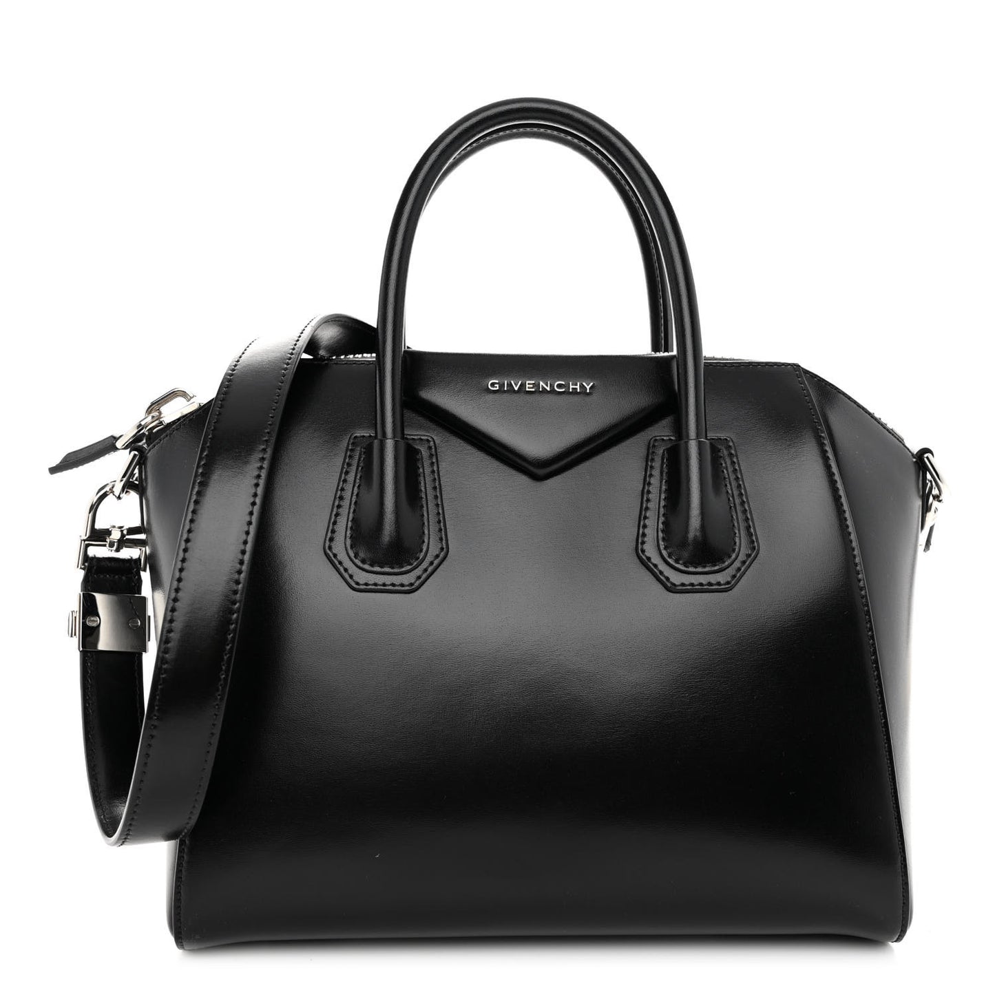 Shiny Lord Calfskin Medium Antigona Black
