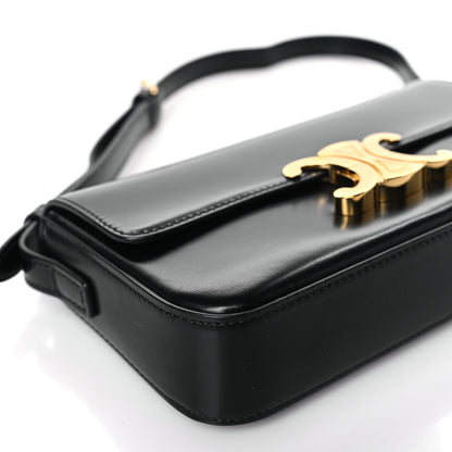 Celine Shiny Calfskin Triomphe Shoulder Bag Black 8 of 9