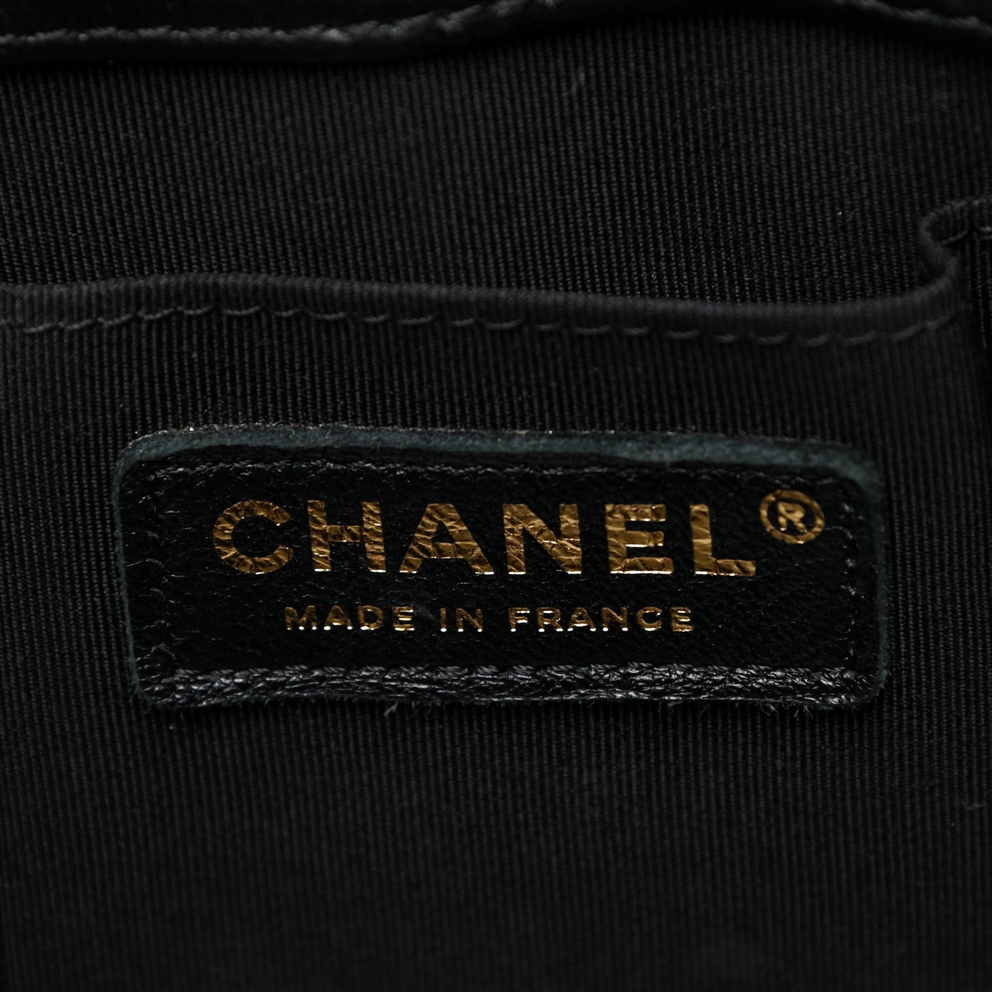 Lambskin Chevron Drawstring Bag Black