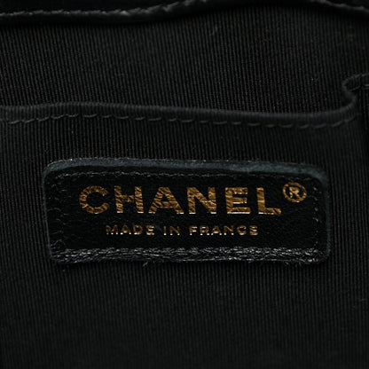 Chanel Lambskin Chevron Drawstring Bag Black 5 of 13