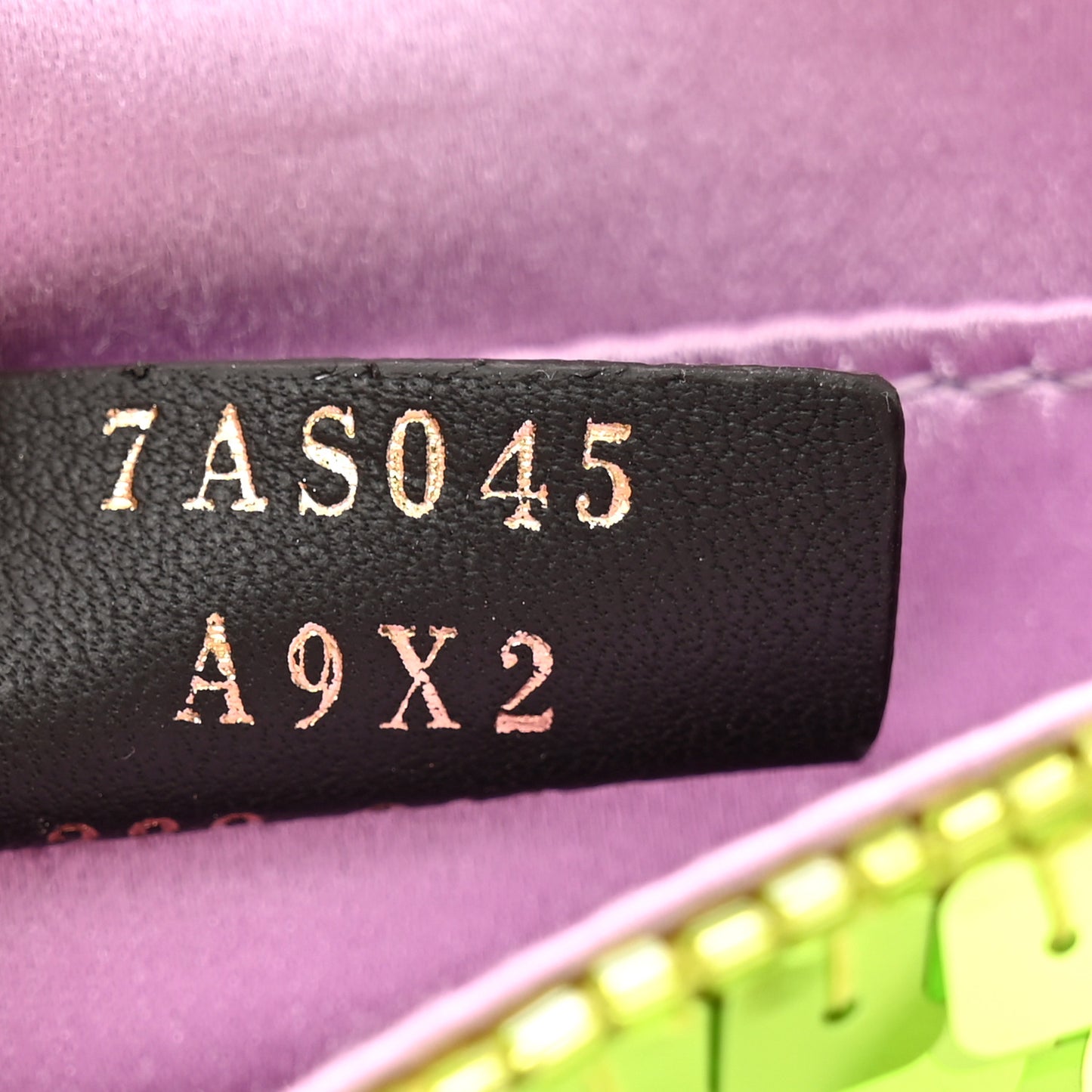Sequin Paillettes Shiny Nappa Sex and the City Nano Maxi Buckle Baguette Charm Wasabi