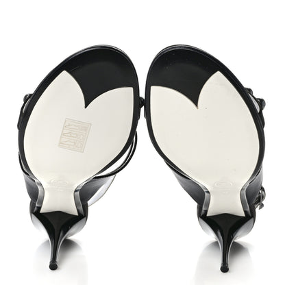Chanel Satin Pearl Metallic D'Orsay Slingback Pumps 39 Black 5 of 7