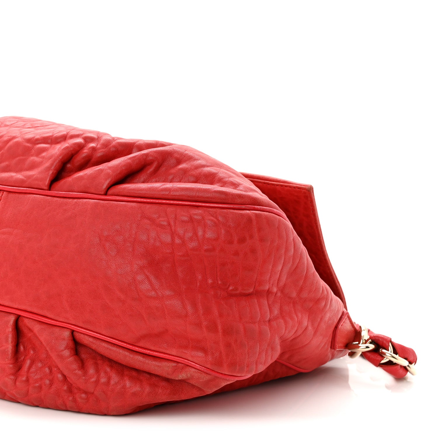 Fendi Crinkled Lambskin Mia Shoulder Flap Red 10 of 10