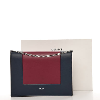 Celine Smooth Lambskin Frame Evening Chain Clutch Steel Blue Plum 7 of 7