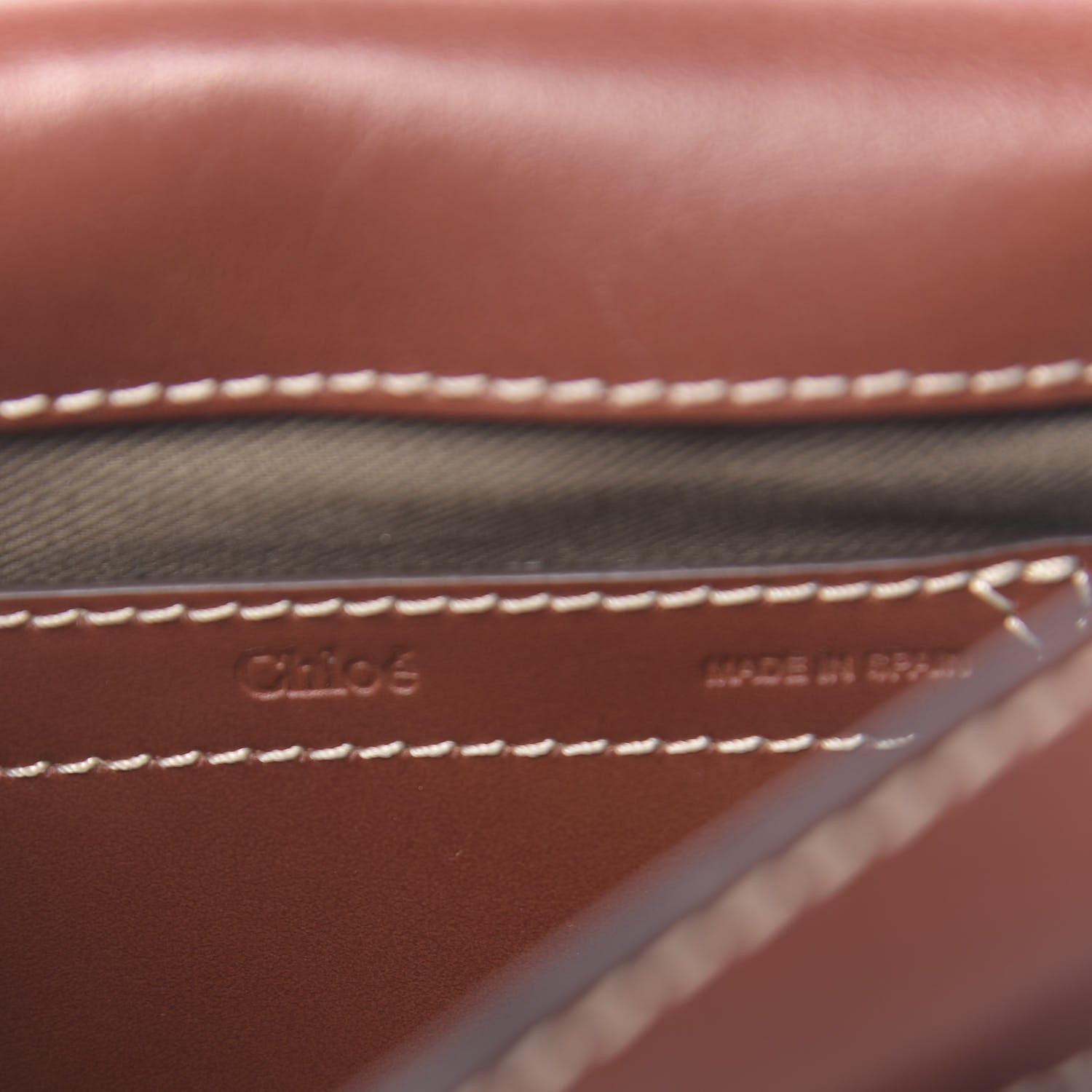 Chloe Shiny Calfskin Mini Marcie Round Crossbody Bag Sepia 6 of 10