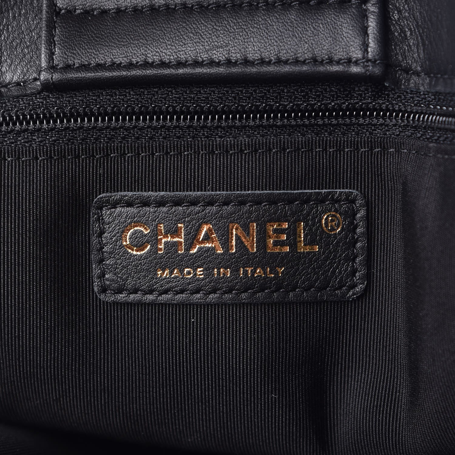 Chanel Calfskin Chevron Quilted Statement Shopping Tote Black 6 of 10