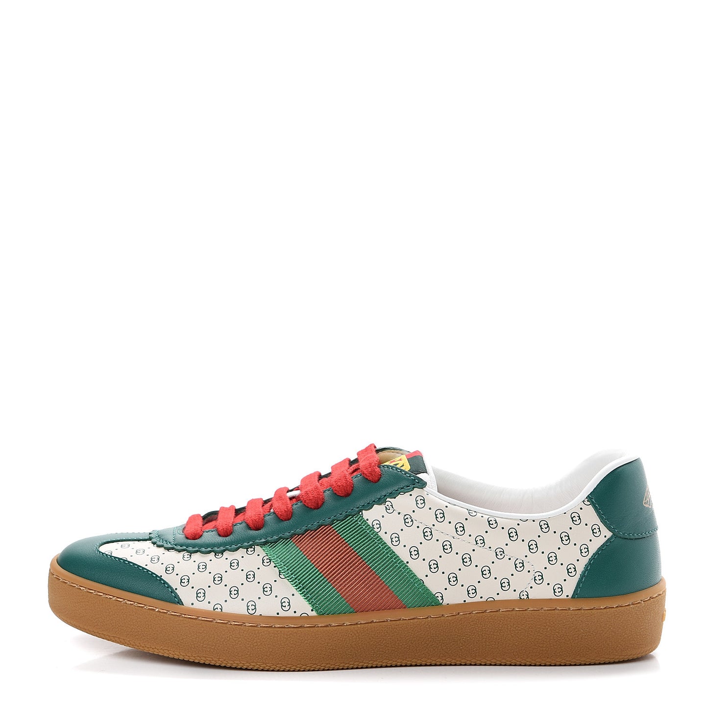 X DAPPER DAN Calfskin Suede GG Micro Monogram G74 Sneakers 37.5 Emerald Mystic White