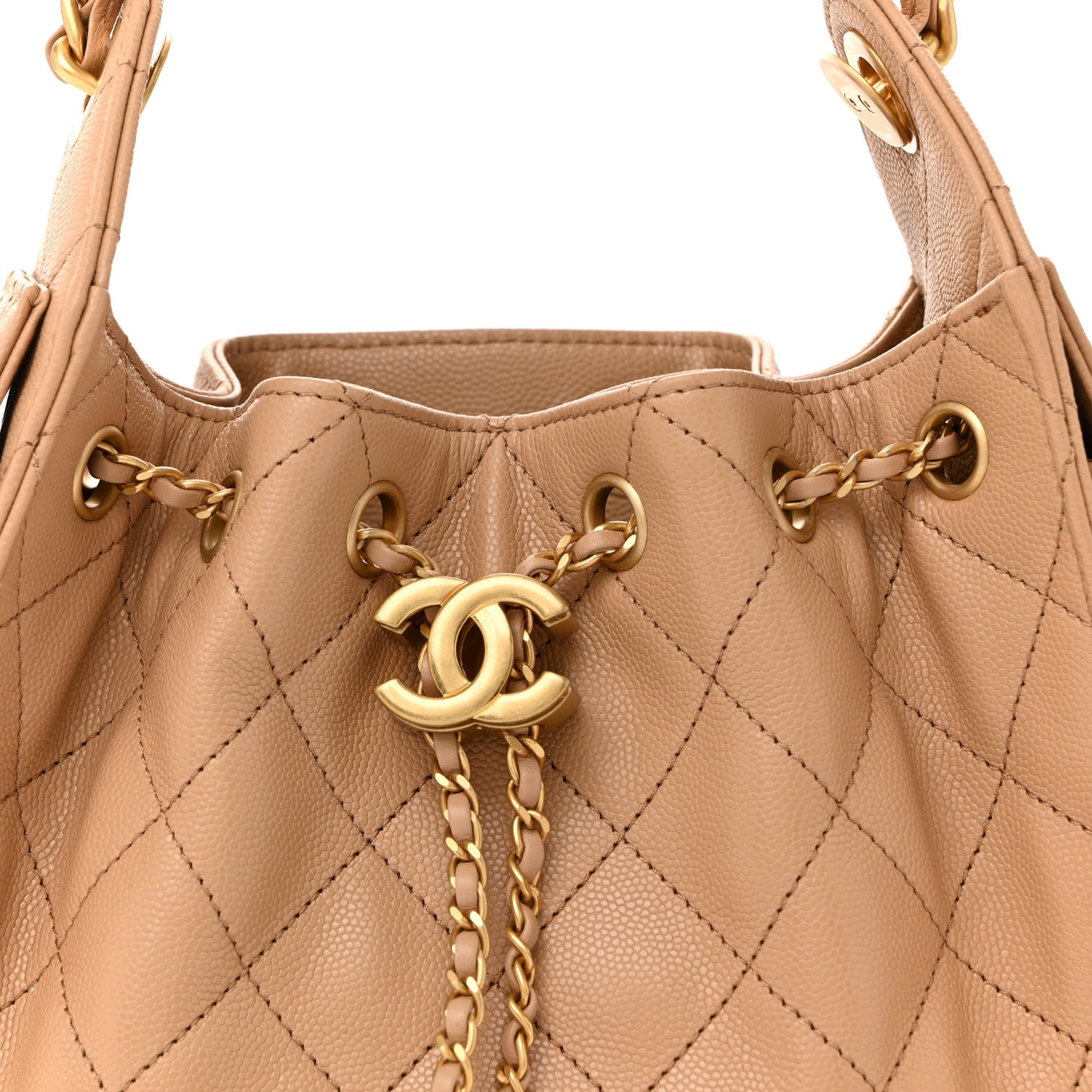 Caviar Quilted Mini Chanel 25 Handbag Beige