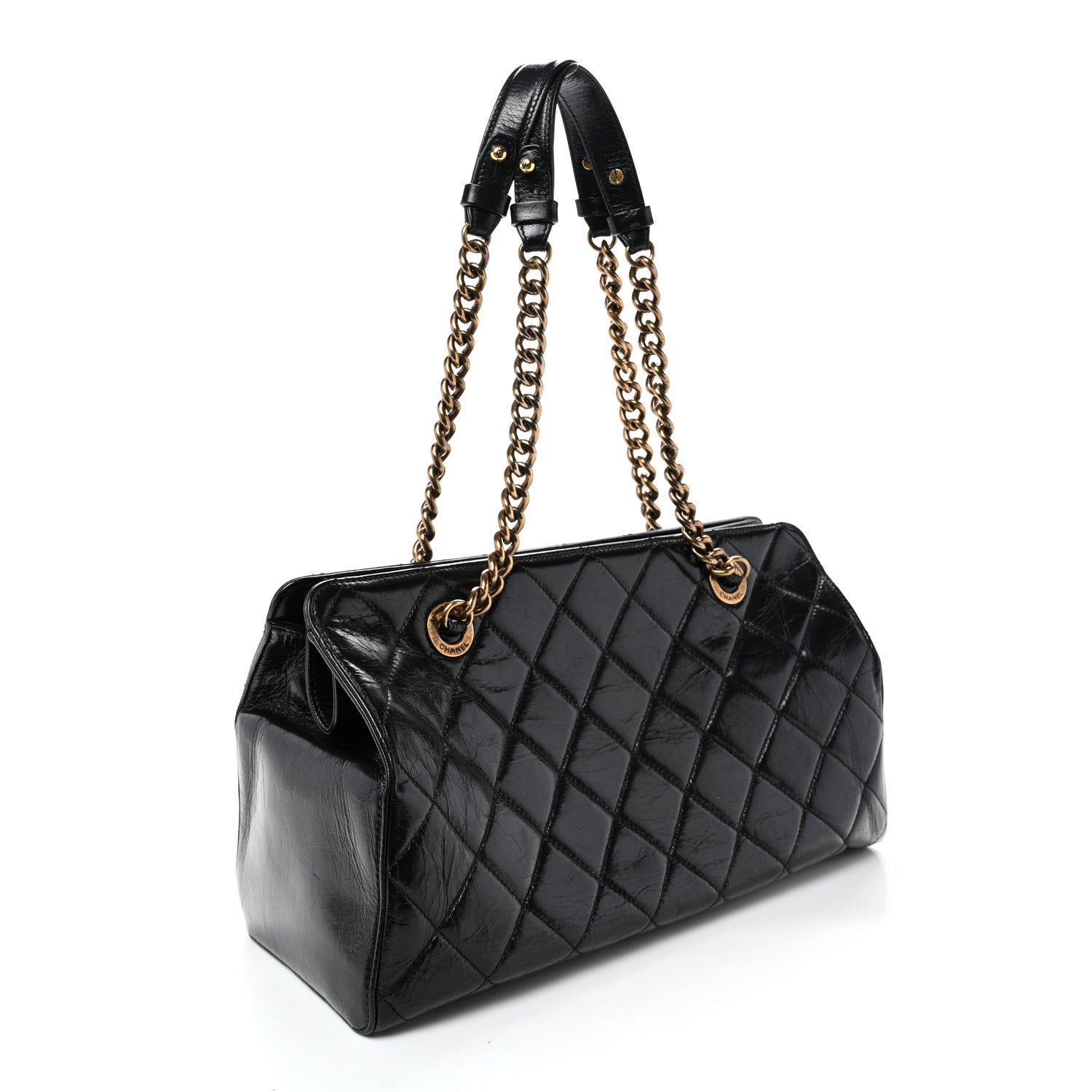 Chanel Glazed Calfskin Quilted Perfect Edge Tote Black 3 of 10