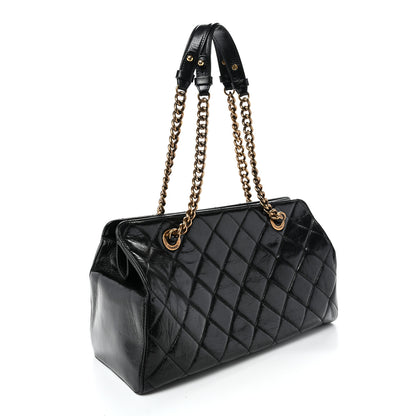 Chanel Glazed Calfskin Quilted Perfect Edge Tote Black 3 of 10