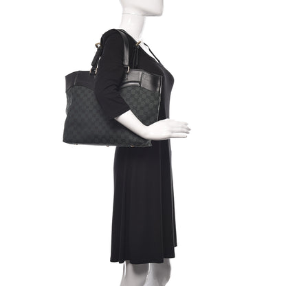 Gucci Monogram Crest Tote Green Black 2 of 13