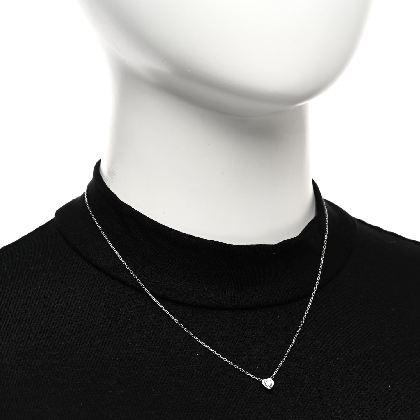 18K White Gold Diamond D'Amour Heart Pendant Necklace