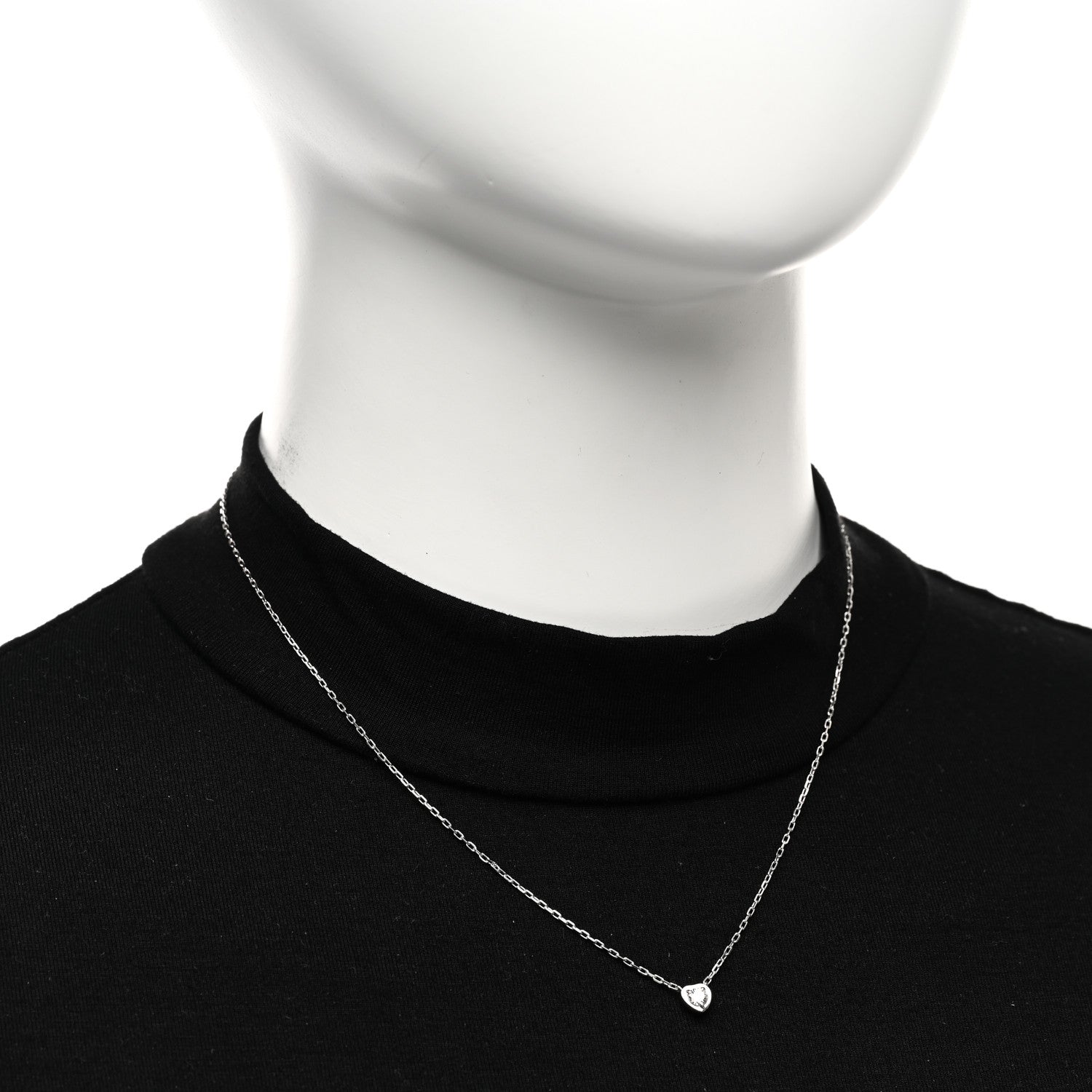Cartier 18K White Gold Diamond D'Amour Heart Pendant Necklace 2 of 4