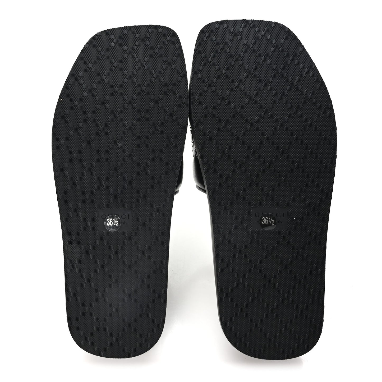 Nappa GG Matelasse Flat Slide Sandals 36.5 Black 36.5 Black