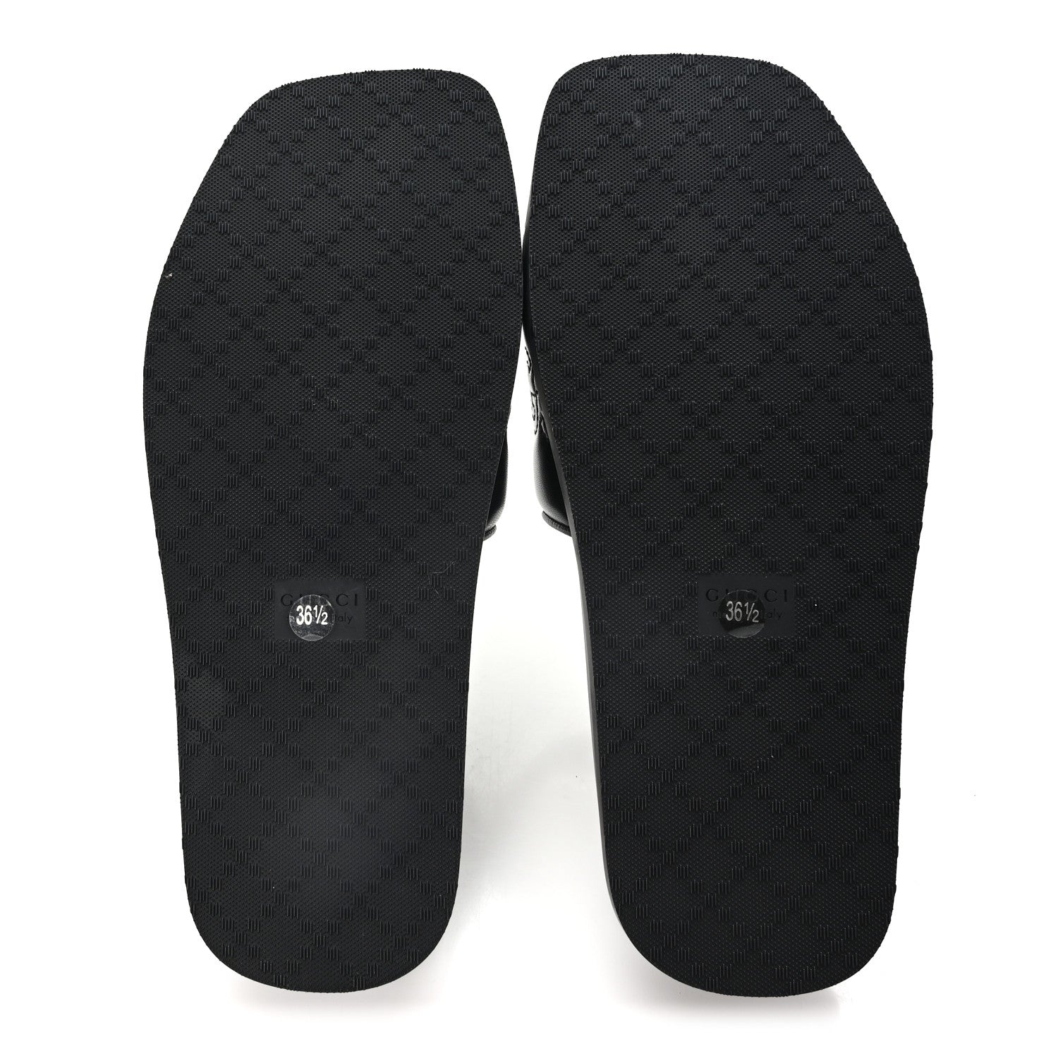 Gucci Nappa GG Matelasse Flat Slide Sandals 36.5 Black 36.5 Black 6 of 9