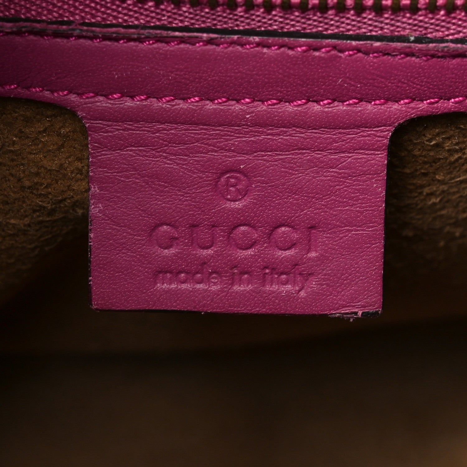 Gucci GG Supreme Monogram Moon Calfskin Small Zip Top Tote Beige Ebony Hibiscus Red New Rosette 6 of 10