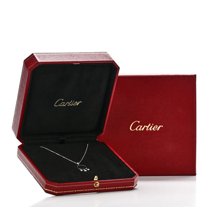 Cartier 18K White Gold Diamond Legers Drop Necklace 6 of 6