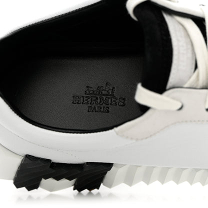 Hermes Goatskin Suede Bouncing Sneakers 38 White 6 of 11