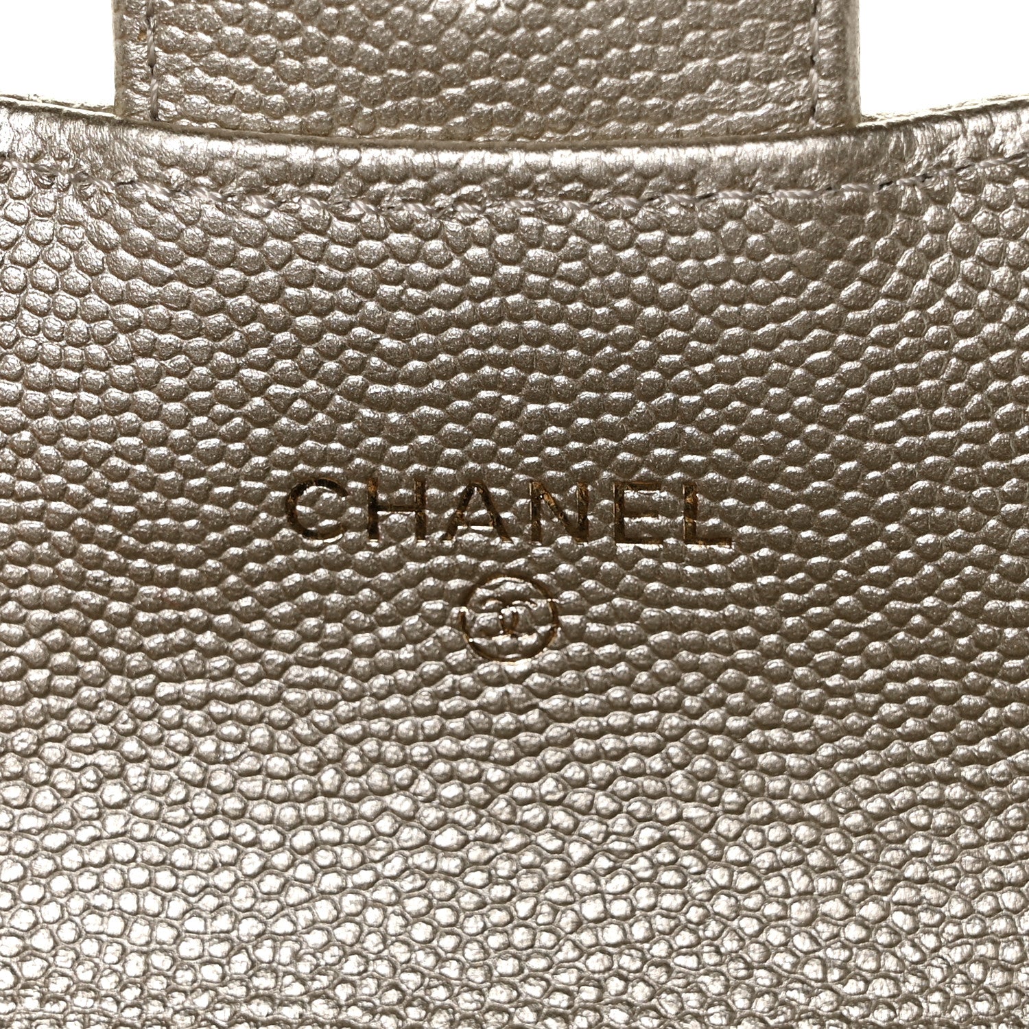 Chanel Metallic Caviar Quilted Flap Card Holder Gold 6 of 11