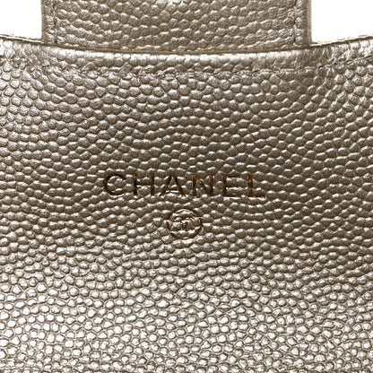 Chanel Metallic Caviar Quilted Flap Card Holder Gold 6 of 11