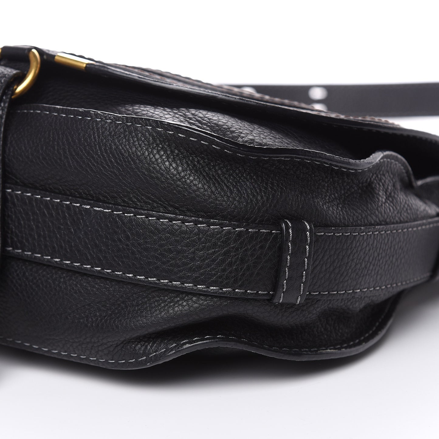 Calfskin Medium Marcie Round Crossbody Bag Black