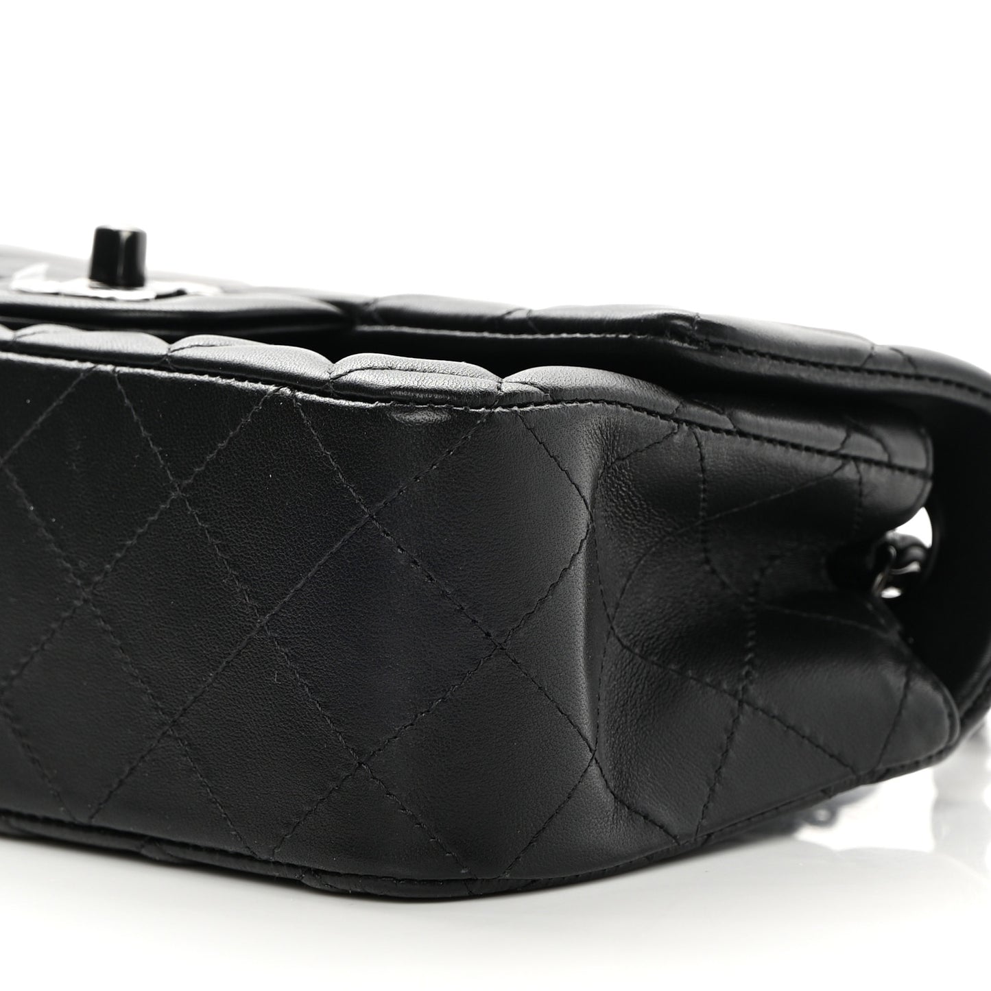 Lambskin Quilted Mini Rectangular Flap So Black