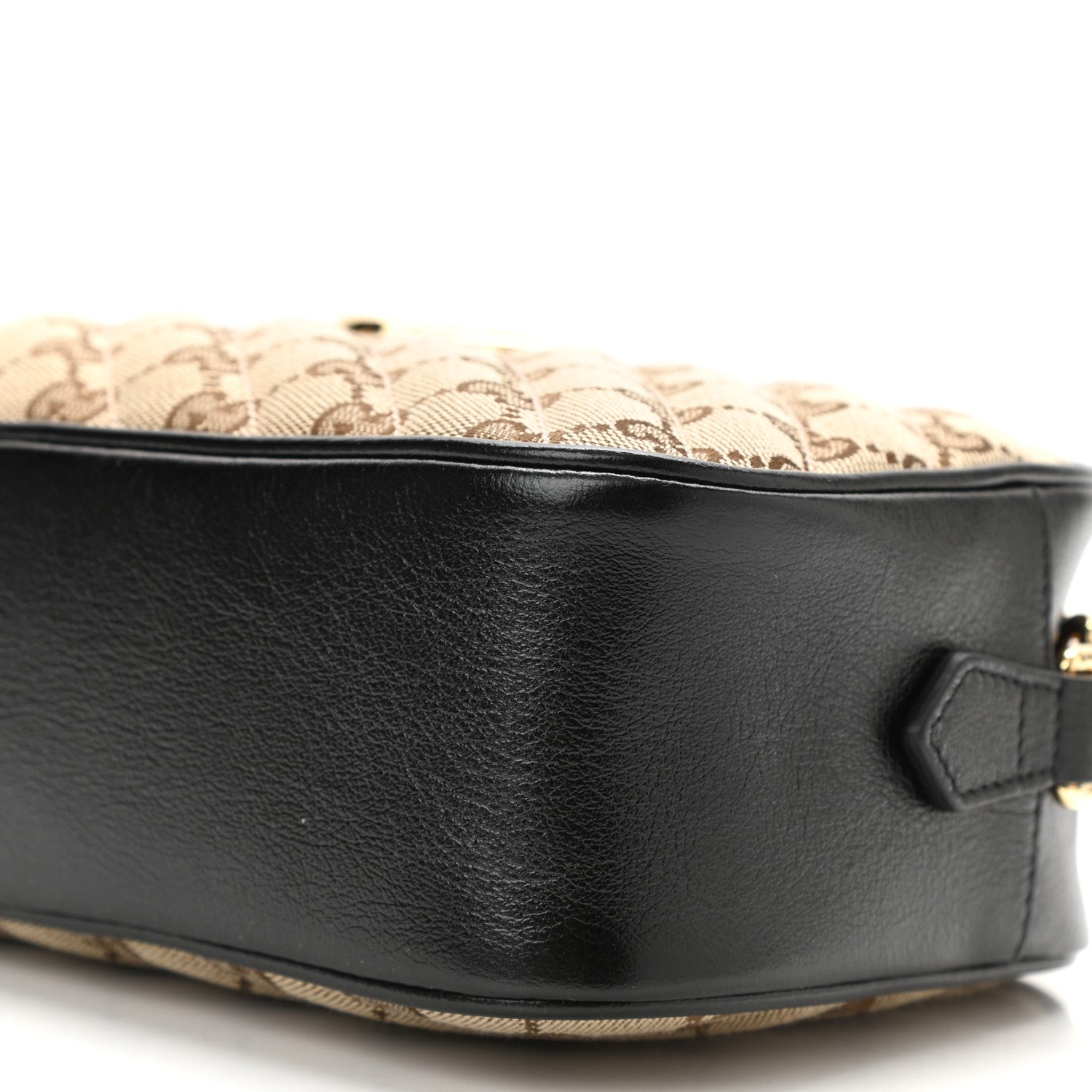 Gucci Monogram Matelasse Diagonal Small GG Marmont Chain Shoulder Bag Beige Black 10 of 10