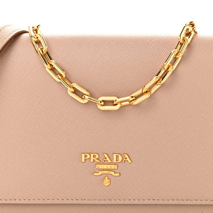 Prada Saffiano Metal Large Chain Wallet Cammeo 7 of 12