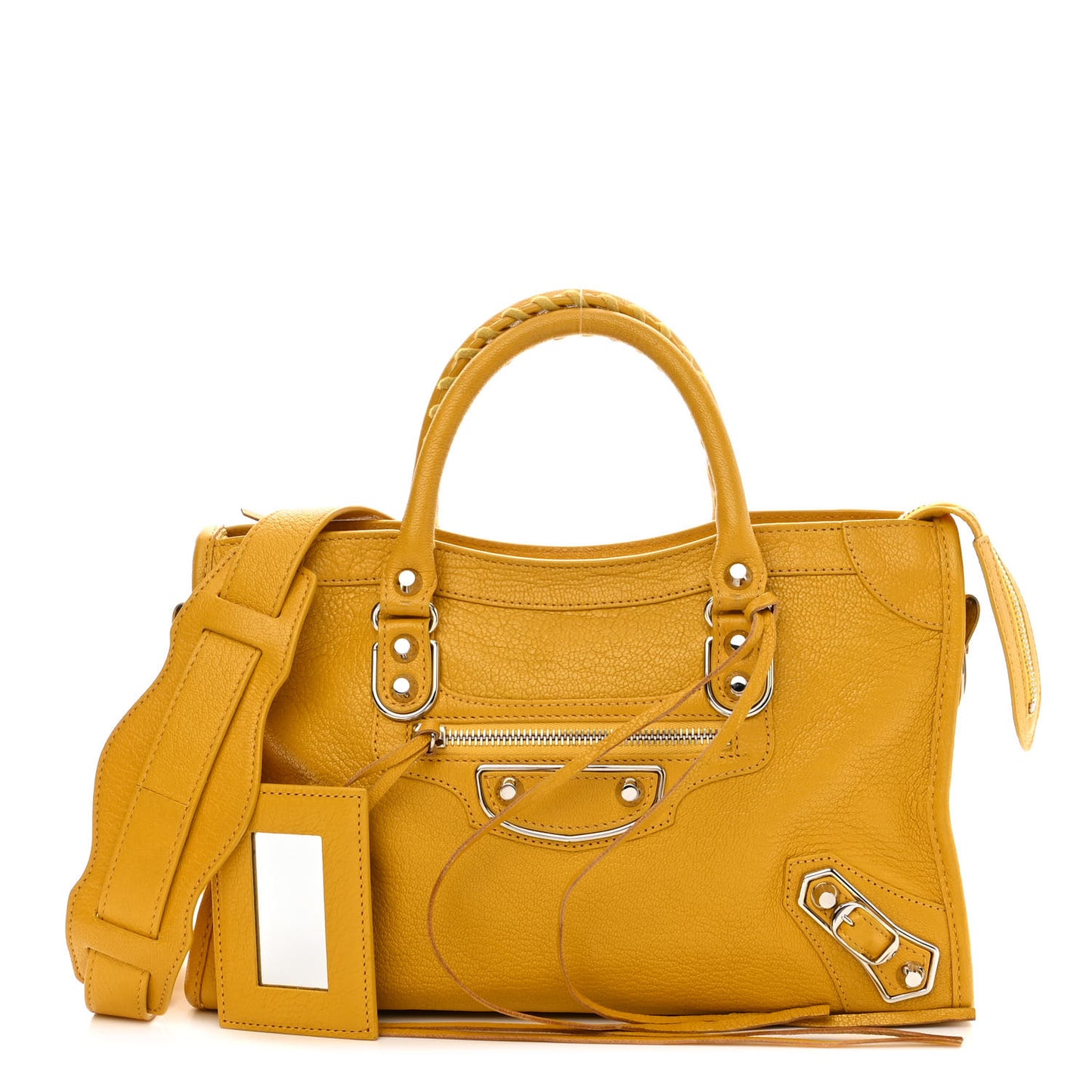 Chevre Silver Metallic Edge Hardware S City Jaune Epi