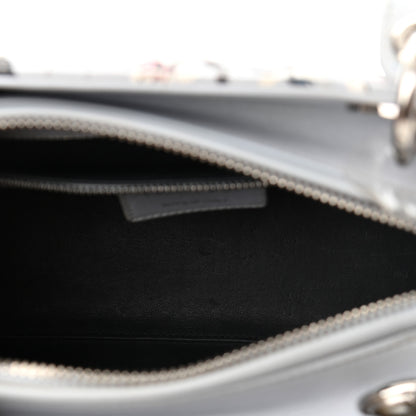 Christian Dior Lambskin Cannage Floral Printed Medium Lady Dior Light Blue 4 of 10