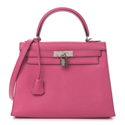 Hermes Chevre De Coromandel Kelly Sellier 28 Fuchsia 1 of 7