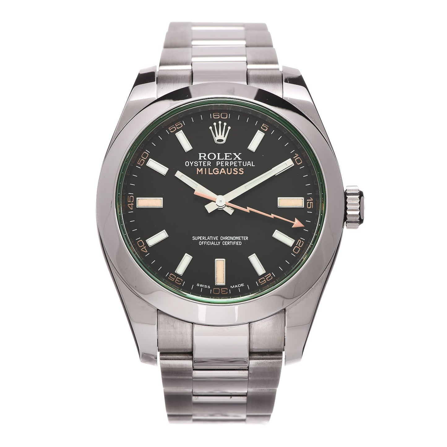 Stainless Steel 40mm Oyster Perpetual Milgauss Watch Black Dial 116400GV