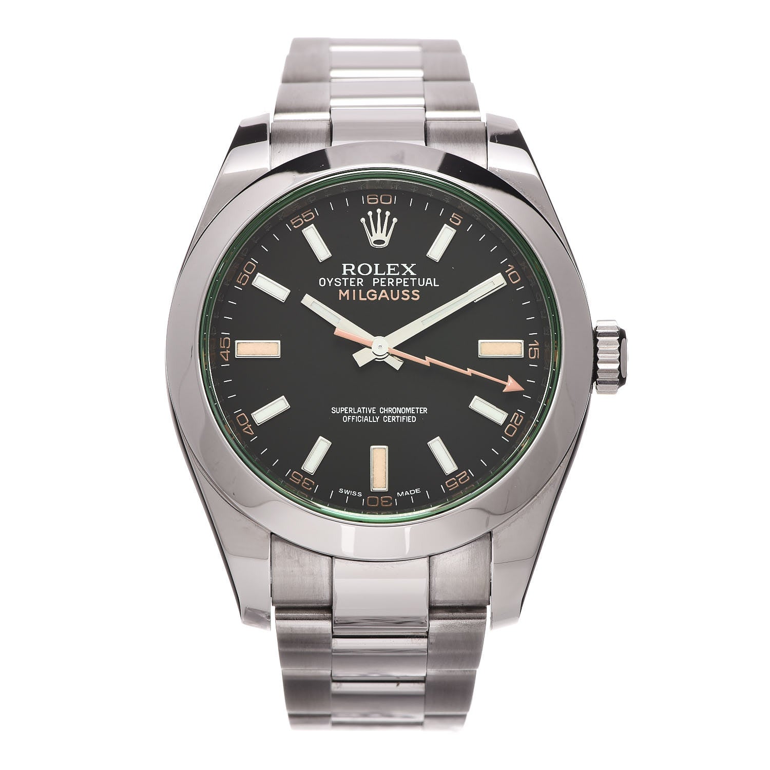 Rolex Stainless Steel 40mm Oyster Perpetual Milgauss Watch Black Dial 116400GV 1 of 8
