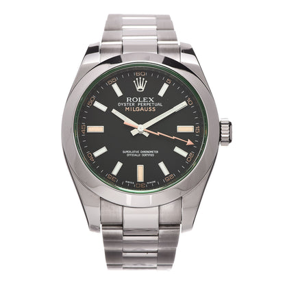 Rolex Stainless Steel 40mm Oyster Perpetual Milgauss Watch Black Dial 116400GV 1 of 8