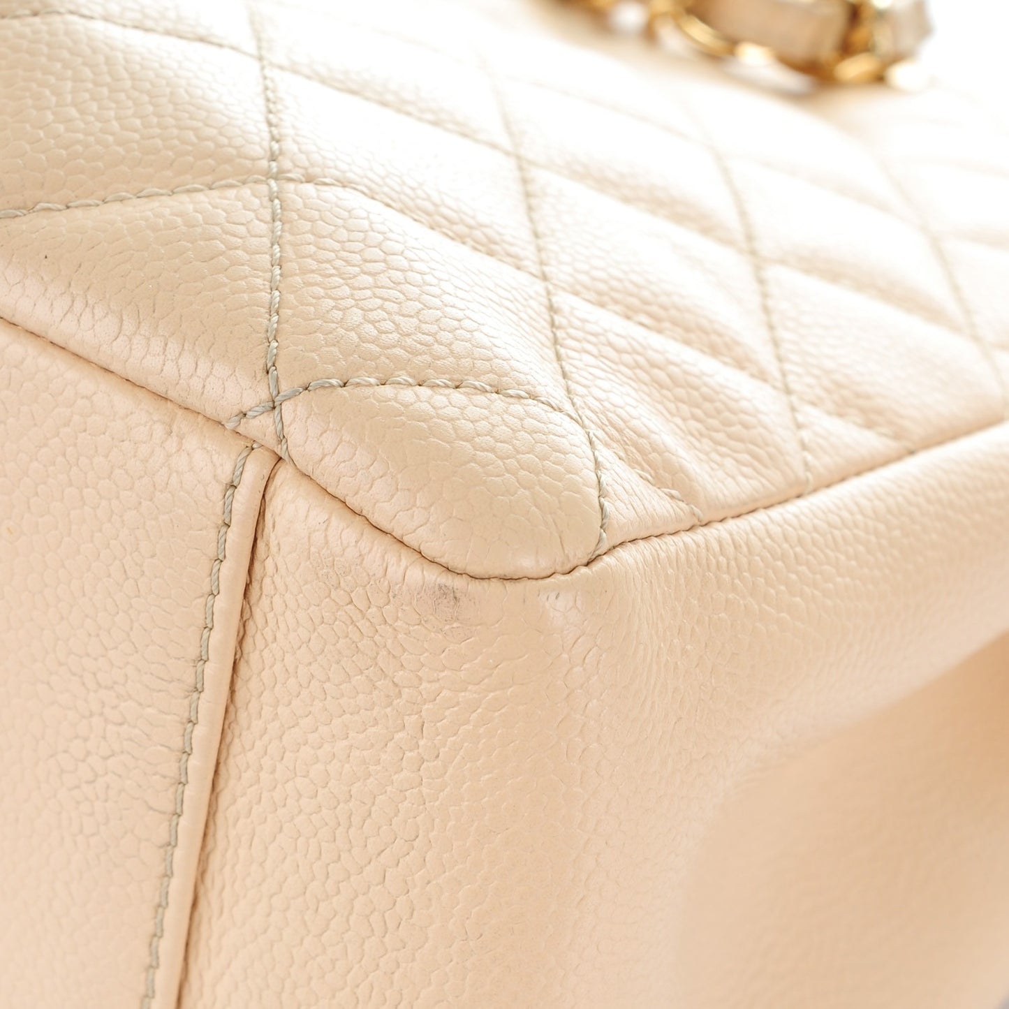 Caviar Quilted Grand Shopping Tote GST Beige Clair