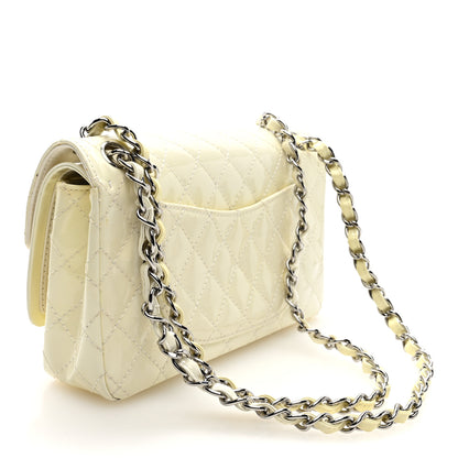 Chanel Patent Calfskin Quilted Rectangular Double Flap White 3 of 10